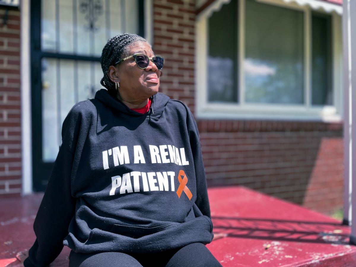 Moore has four children and five grandchildren. She enjoys traveling and spending time with family, but often can’t because of her kidney disease and the responsibility of caring for her elderly mother. (Farah Yousry/Side Effects Public Media)