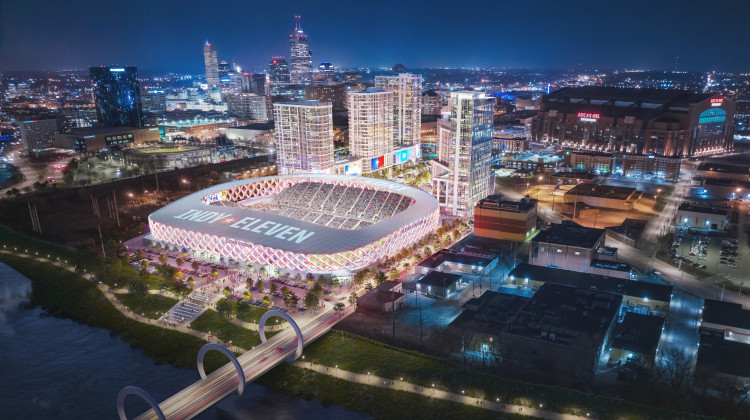 A rendering of the Eleven Park development and new stadium that was supposed to be the home of Indy Eleven. - Courtesy of Keystone Group