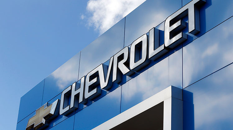 This Wednesday, April 26, 2017, photo shows a Chevrolet sign at a Chevrolet dealership in Richmond, Va. General Motors is recalling over 368,000 pickups and other trucks worldwide after getting 19 reports of fires caused by engine block heater cords. The recall covers certain 2019 Chevrolet Silverado 4500, 5500 and 6500 trucks, as well as the 2017 through 2019 Chevrolet Silverado 2500 and 3500 and GMC Sierra 2500 and 3500. - AP Photo/Steve Helber, File