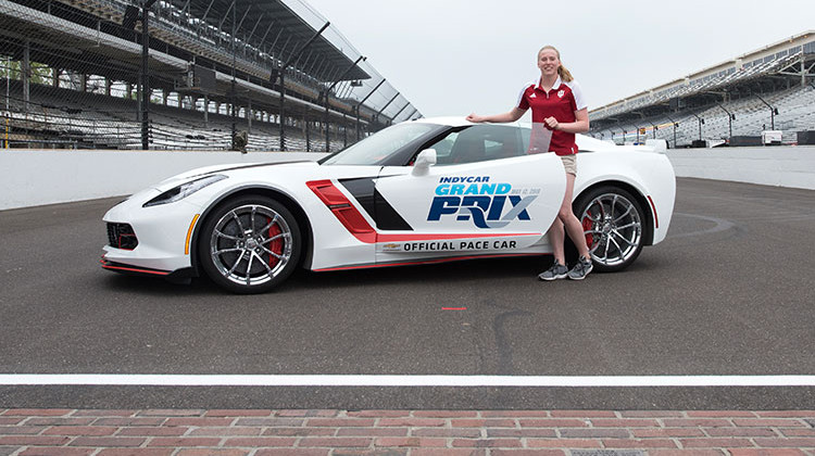Two-time Olympic gold medalist  Lilly King grew up in Evansville and has been a star swimmer at Indiana University. - James Black/Indianapolis Motor Speedway