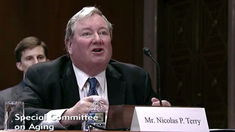 IU professor Nicolas Terry speaks to senate on his opioid research. - aging.senate.gov