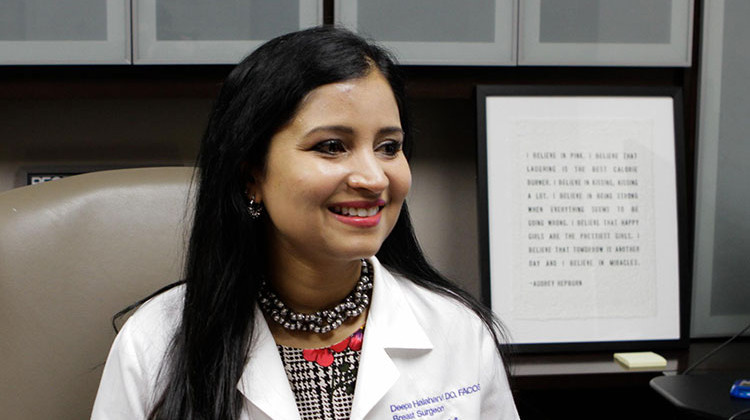 Deepa Halaharvi is a breast cancer surgeon at Ohio Health. - Paige Pfleger/Side Effects Public Media