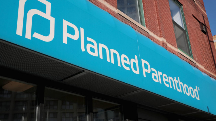 A sign hangs above a Planned Parenthood clinic in Chicago. (Scott Olson/Getty Images)