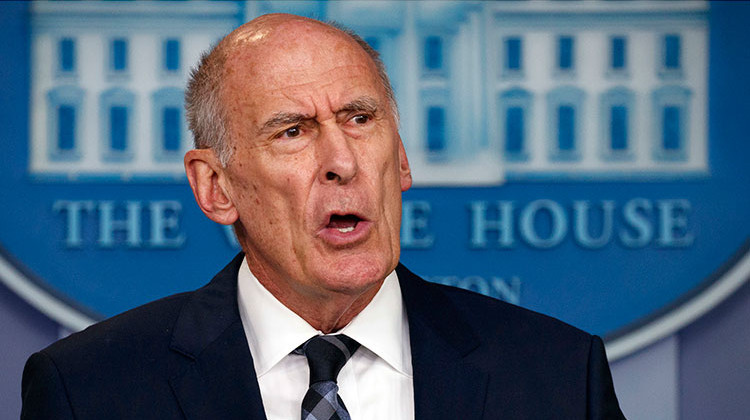 FILE - In this Aug. 2, 2018, file photo, Director of National Intelligence Dan Coats speaks during a daily press briefing at the White House in Washington. Coats is to resign in days, after a two-year tenure marked by President Donald Trump's clashes with intelligence officials, U.S. officials confirmed on Sunday, July 28, 2019. - AP Photo/Evan Vucci, File