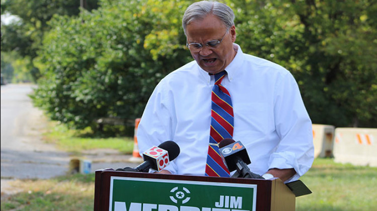 Republican State Sen. Jim Merritt publicly invited former IMPD deputy chief Bill Benjamin to serve as chief of police if elected mayor. - Erica Irish/WFYI