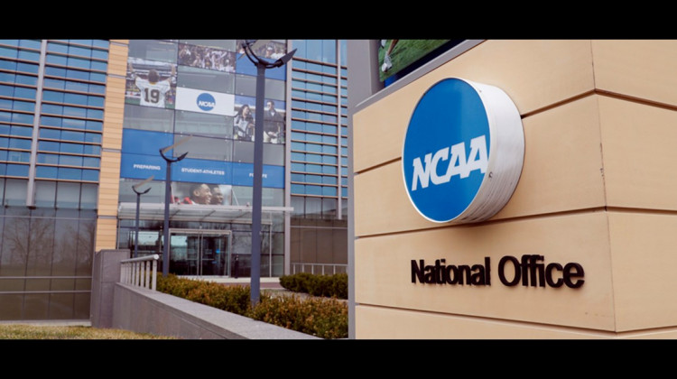 The NCAA headquarters in Indianapolis is shown in this Thursday, March 12, 2020. The NCAA on Monday, Nov. 8, 2021, set the stage for a dramatic restructuring of college sports that will give each of its three divisions the power to govern itself.  - (AP Photo/Michael Conroy, File)
