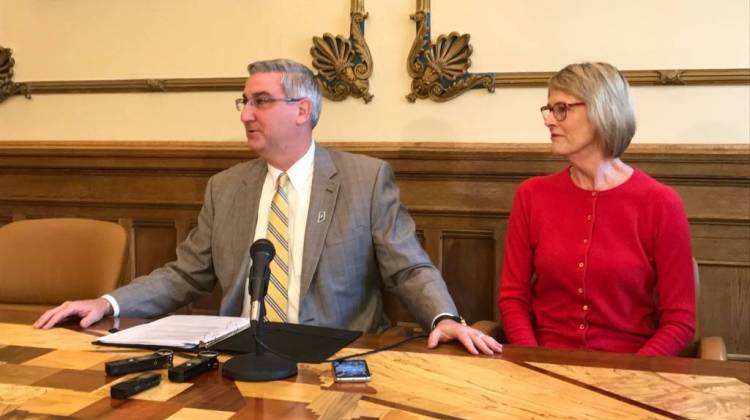 Gov.Eric Holcomb used his first veto to reject a bill creating fees for public records searches. - Brandon Smith/IPB