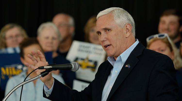 Indiana Gov. Mike Pence launched his campaign for re-election during an event in Indianapolis, Wednesday, May 11, 2016.  - AP Photo/Michael Conroy