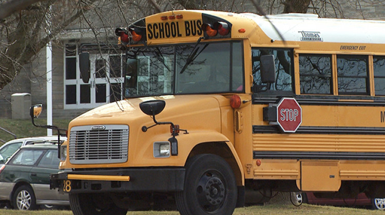 Indiana's attorney general says the state's school districts are free to use extended stop arms to prevent other vehicles from passing school buses. - FILE PHOTO: WFYI