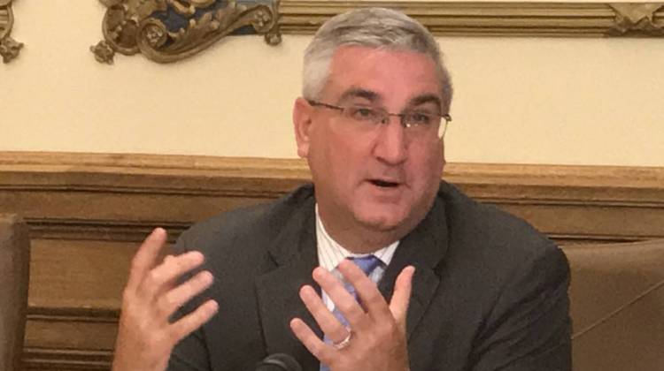 Gov. Eric Holcomb says the state is in a strong position to take care of its citizens. - Brandon Smith/IPB