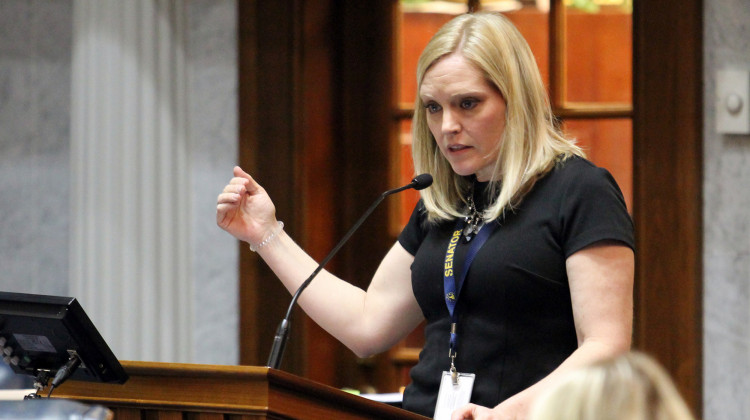 Sen. Erin Houchin on the Senate floor.  - Lauren Chapman/IPB News