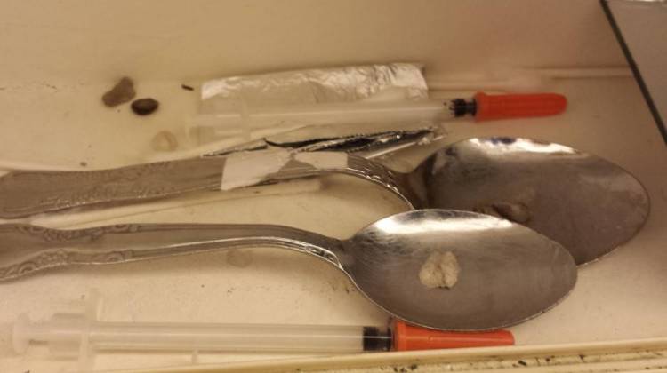 Heroin and paraphernalia confiscated in Indiana.  - Courtesy of the Hamilton/Boone County Drug Task Force