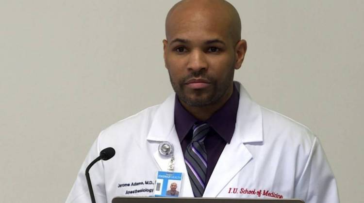 Indiana State Health Commissioner and Surgeon General nominee Jerome Adams' Senate confirmation hearing was Tuesday. - Gretchen Frazee/WTIU