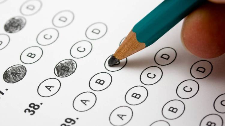 The Indiana Senate has approved a bill calling for the creation of a committee that would study replacing the troubled ISTEP exam. - stock photo