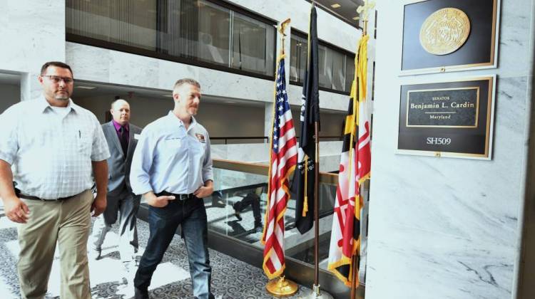 Billy McCall (right), a veteran employee of U.S. Steel's Gary Works mill, was in Washington this week to lobby members of Congress. - Courtesy of Alliance for American Manufacturing