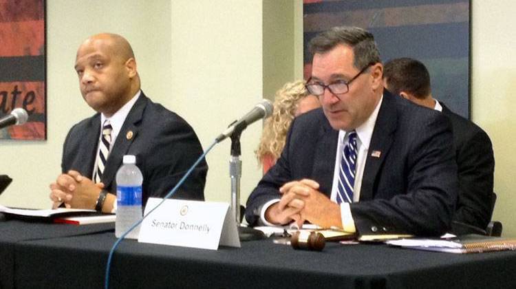 Sen. Joe Donnelly and Rep. Andre Carson were part of a hearing at the Indiana State Fair. - Brandon Smith