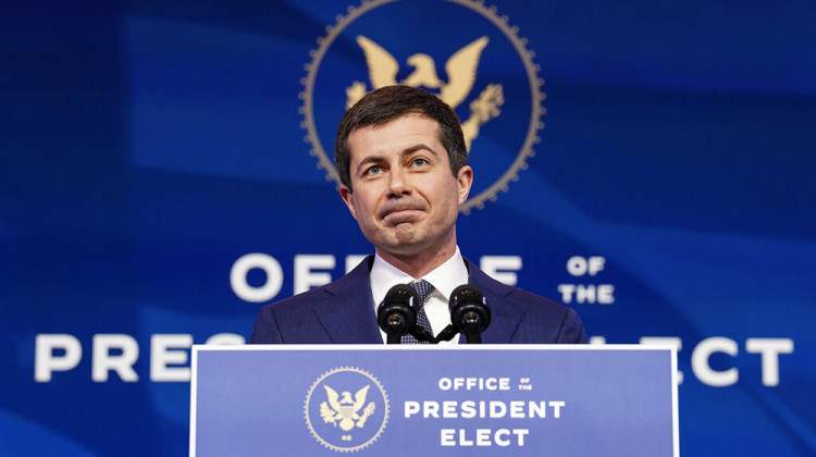 Former South Bend, Ind. Mayor Pete Buttigieg, President-elect Joe Biden's nominee to be transportation secretary, speaks after Biden announced his nomination during a news conference at The Queen theater in Wilmington, Del., Wednesday, Dec. 16, 2020. - Kevin Lamarque/Pool via AP