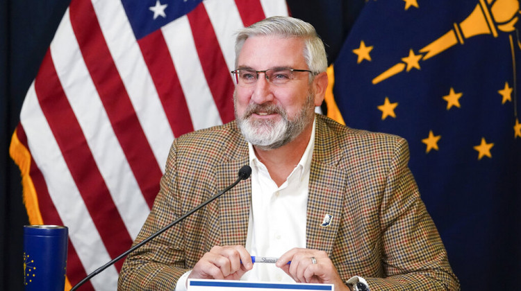 Indiana Gov. Eric Holcomb speaks during a media availability from the Statehouse, Tuesday, Jan. 5, 2021, in Indianapolis.  - AP Photo/Darron Cummings
