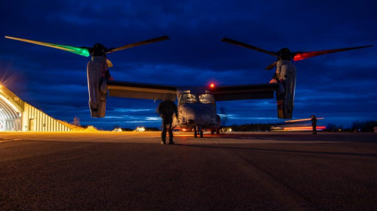 U.S. Marines inspect a MV-22B Osprey prior to flight at Norwegian Air Force Base Bodo during Exercise Cold Response 22, Norway, March 16, 2022. Four U.S. Marines were killed when their Osprey aircraft crashed in a Norwegian town in the Arctic Circle during a NATO exercise unrelated to Russia's war in Ukraine, authorities said Saturday, March 19. Norwegian Prime Minister Jonas Gahr Stoere tweeted that they died in the crash on Friday night. The cause was under investigation. - Lance Cpl. Elias E. Pimentel III/U.S. Marine Corps via AP