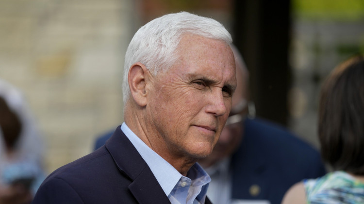 Former Vice President Mike Pence talks with local residents during a meet and greet on May 23, 2023, in Des Moines, Iowa. Pence will officially launch his widely expected campaign for the Republican nomination for president in Iowa on June 7.  - AP Photo/Charlie Neibergall