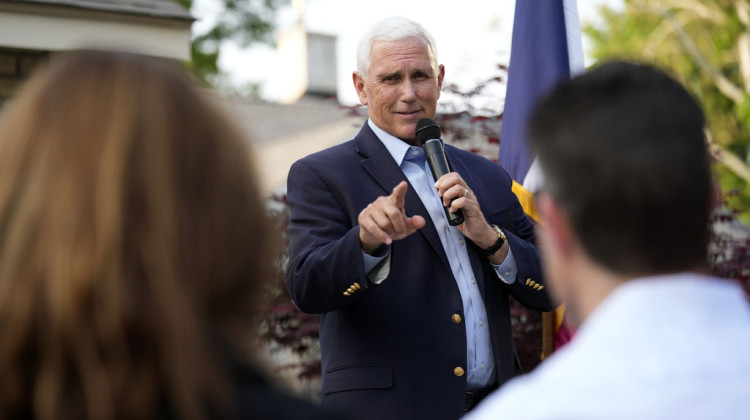 FILE - Former Vice President Mike Pence speaks to local residents during a meet and greet, Tuesday, May 23, 2023, in Des Moines, Iowa.  - AP Photo/Charlie Neibergall, File