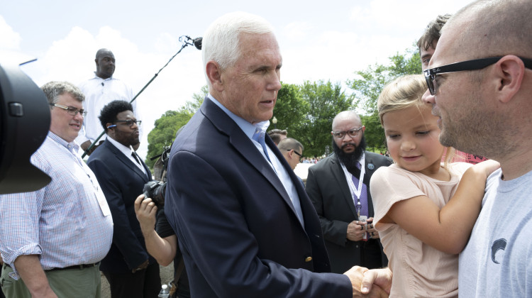 Former Vice President Mike Pence meets with supporters after speaking at the National Celebrate Life Rally at the Lincoln Memorial on June 24, 2023, in Washington. Pence is leaning in on his anti-abortion stance as he campaigns for the Republican presidential nomination. Pence says he does not support exceptions in the case of nonviable pregnancies, when doctors have determined there is no chance a baby will survive outside the womb. - AP Photo/Kevin Wolf, File