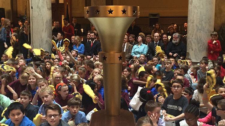 The bicentennial torch was unveiled at the Statehouse in December. - Brandon Smith