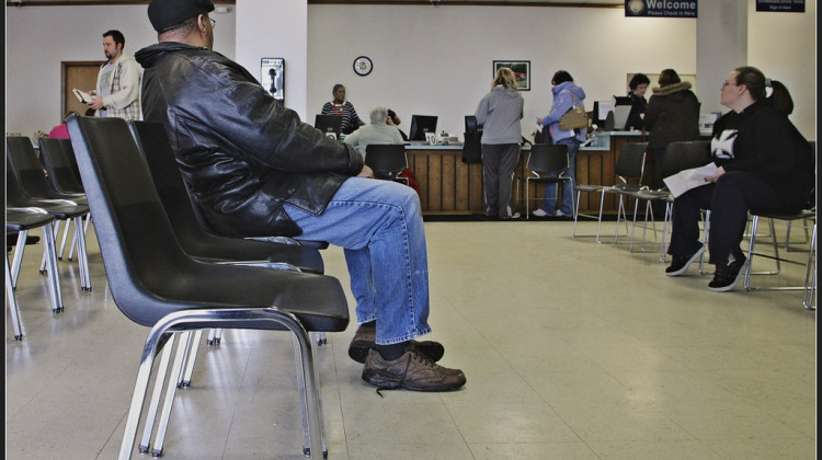 Hoosiers wait for service at a Fort Wayne BMV prior to COVID-19 restrictions. - Indiana Stan/CC-BY-NC 2.0