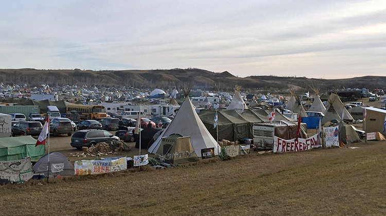 Oceti Sakowin Camp Standing Rock during the Dakota Access Pipeline protests, 2016. - Wikimedia Commons