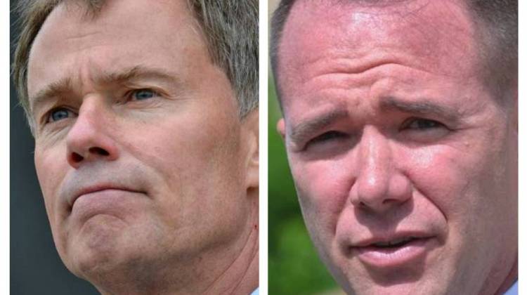 Mayoral candidates Joe Hogsett, left, and Chuck Brewer. - Ryan Delaney/WFYI