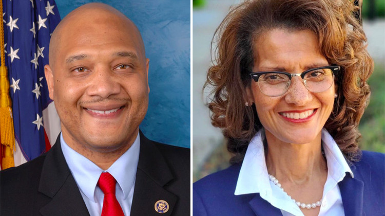 Democratic incumbent Andre Carson (left) and Republican challenger Susan Marie Smith (right).