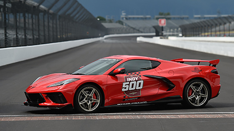 The Torch Red 2020 Corvette Stingray Pace Car can accelerate from 0-60 in 2.9 seconds, and is capable of 194 mph. - Provided by the Indianapolis Motor Speedway
