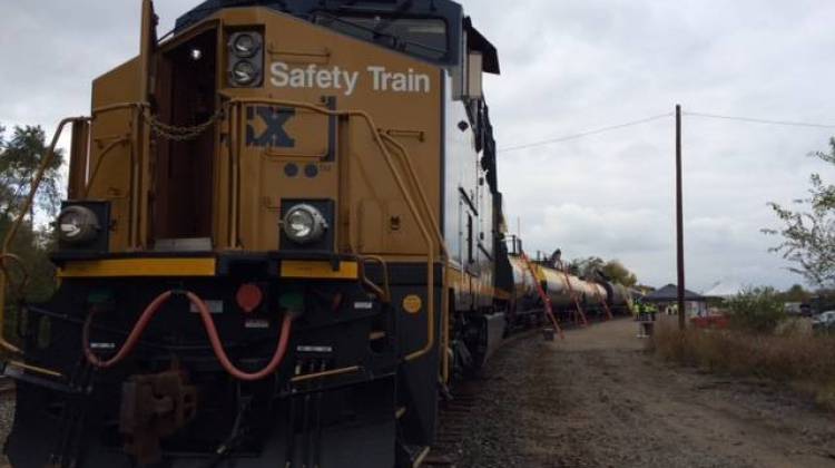 Indianapolis is the seventeenth stop for the CSX Safety Train program, which began in May - Christopher Ayers/WFYI