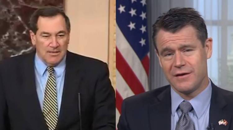 Sen. Joe Donnelly (D), left, and Sen. Todd Young (R).