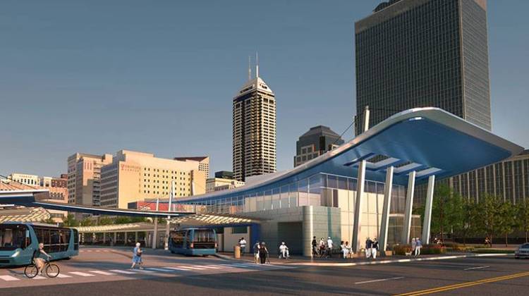 Artist rendering of the transit center. - Courtesy IndyGo