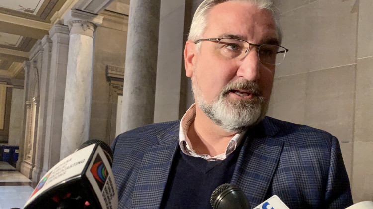 Gov. Eric Holcomb said he wants to talk with legislators about their proposed language that effectively bans private companies from enforcing COVID-19 vaccine mandates.  - Brandon Smith/IPB News