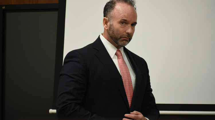 Special prosecutor Ric Hertel just before announcing the results of an investigation into the police shooting of Eric Logan. - Justin Hicks/IPB News