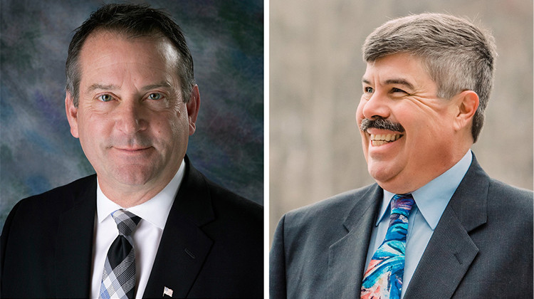 Republican Mark Genda and Democrat Greg Woods are running for the Indiana House District 41 seat currently held by Rep. Tim Brown (R-Crawfordsville), who announced his retirement after the district was redrawn in 2021. - provided photos