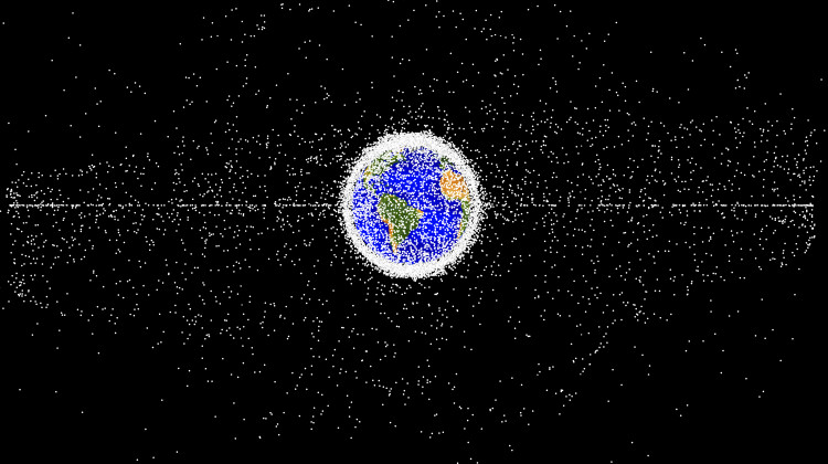 Things like old satellites and booster rockets have put hundreds of millions of pieces of litter in Earth’s orbital space.  - Courtesy of NASA's Orbital Debris Program Office