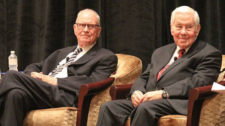 Former Rep. Lee Hamilton, left, is being awarded the Presidential Medal of Freedom. - WFYI Productions