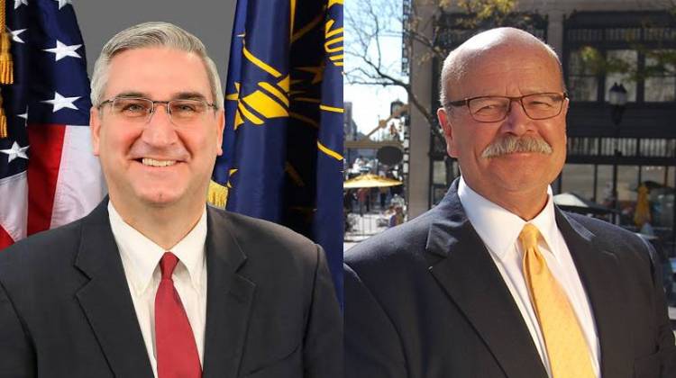 At first glance, Democrat John Gregg (right) and Republican Eric Holcomb (left) have similar views on energyÂ issues. - IPBS-RJC