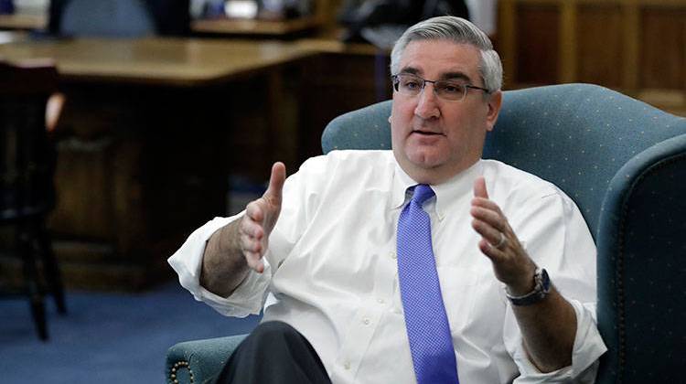 Indiana Gov. Eric Holcomb responds to a question during an interview, Wednesday, Oct. 4, 2017, in Indianapolis. - AP Photo/Darron Cummings