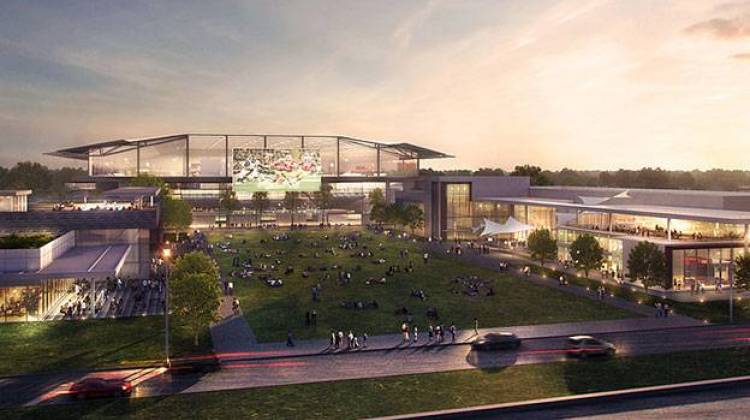 Renderings of the medical campus that would be built at the old Indianapolis Airport. - Athlete's Business Network