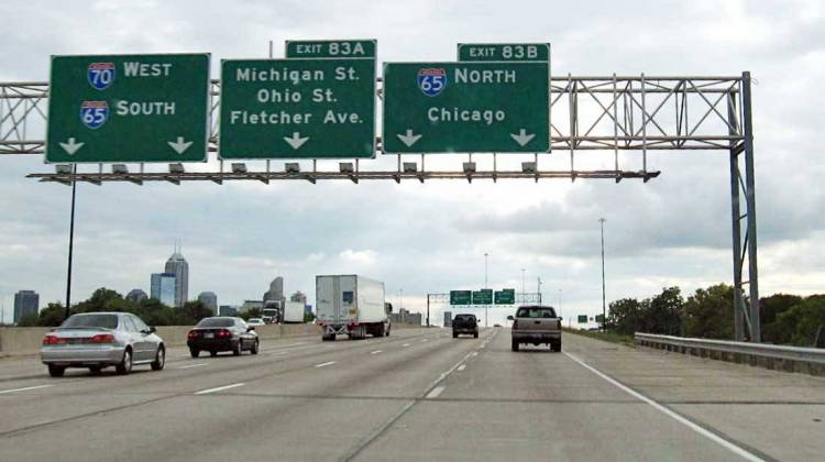 Drivers are being warned to expect heavy traffic on Indiana highways this weekend as the NCAA Final Four and spring break collide. - stock photo