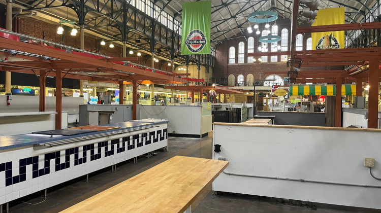 Many booths are empty at the City Market, which is set to close for two years. - Jill Sheridan/WFYI
