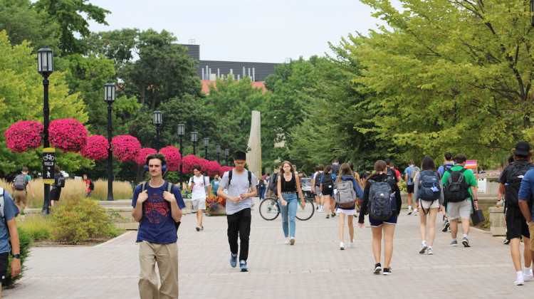 Students walking across Purdue University’s campus. Some experts wonder if the state abortion ban might impact admissions - (Ben Thorp/WBAA News)