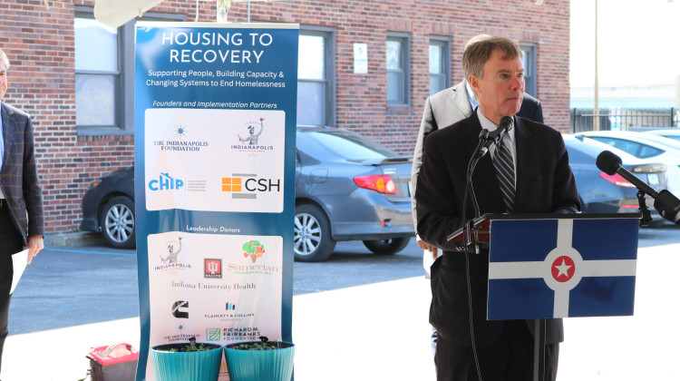 Indianapolis Mayor Joe Hogsett at a press conference to announce the new units. - Courtesy of City of Indianapolis
