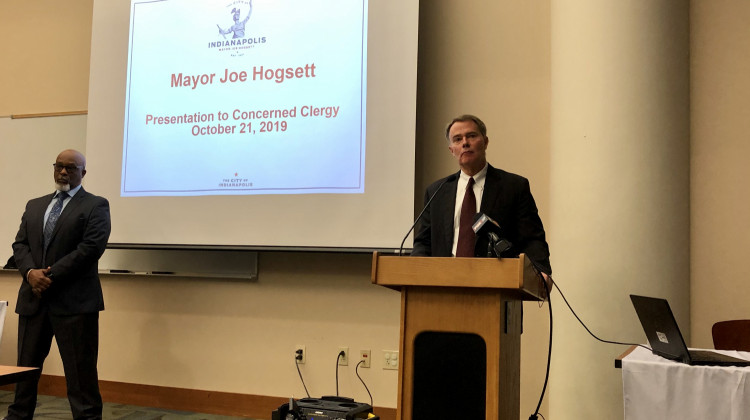 Mayor Joe Hogsett addressed his plan to address systemic racism in Indianapolis if reelected. - Darian Benson/WFYI