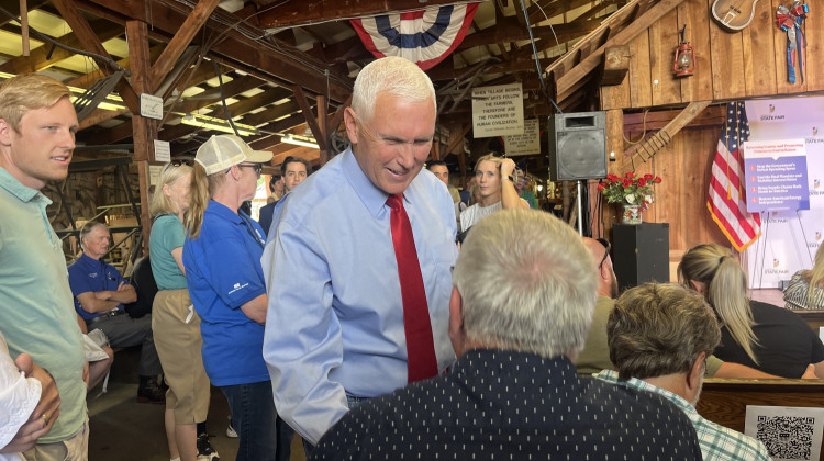 Current presidential candidate and former Vice President Mike Pence laid out his plan to end inflation at the Indiana State Fair on Wednesday.  - Violet Comber-Wilen/IPB News