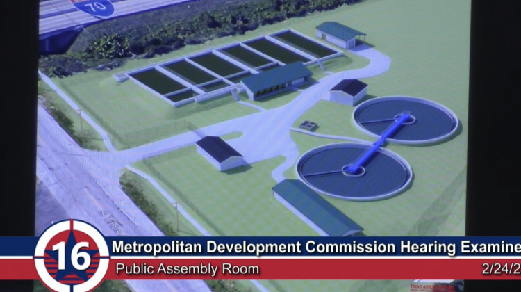 A rendering of the wastewater treatment plant.